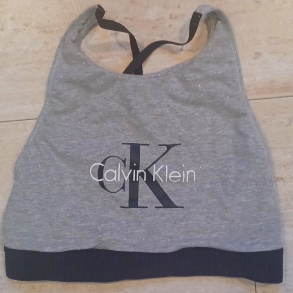 Calvin Klein Gray Sparkly Adjustable Bralette